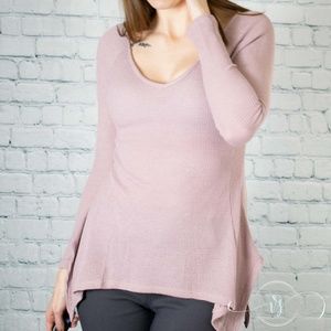 Dusty Pink Waffle Knit Tunic
